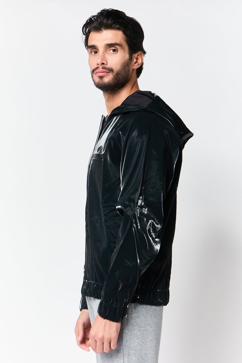 adidas Originals Men Sportswear Fit Long Sleeve Outdoor Jacket, Black - Image 3